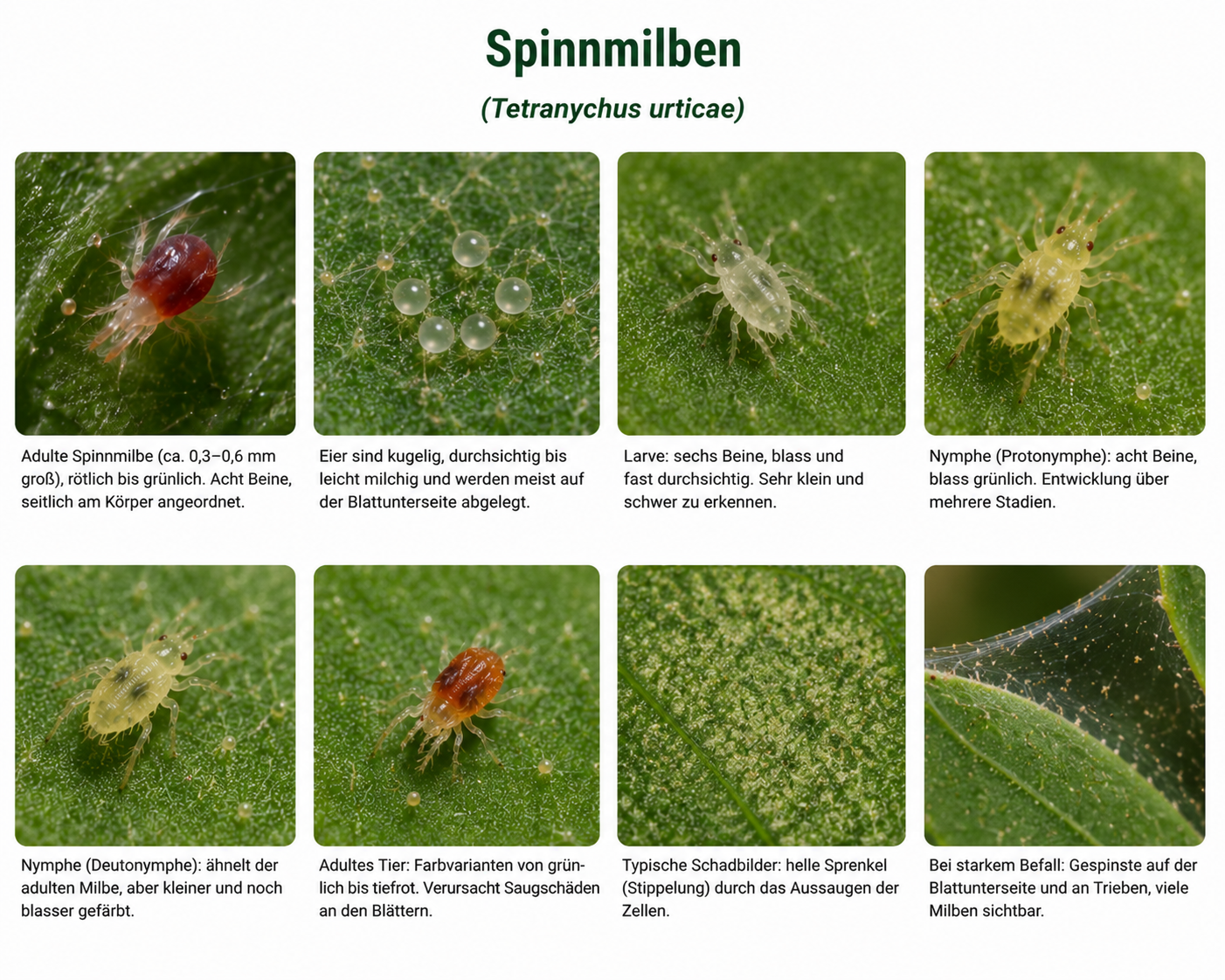 Spinnmilben identifizieren und typische Schaeden erkennen