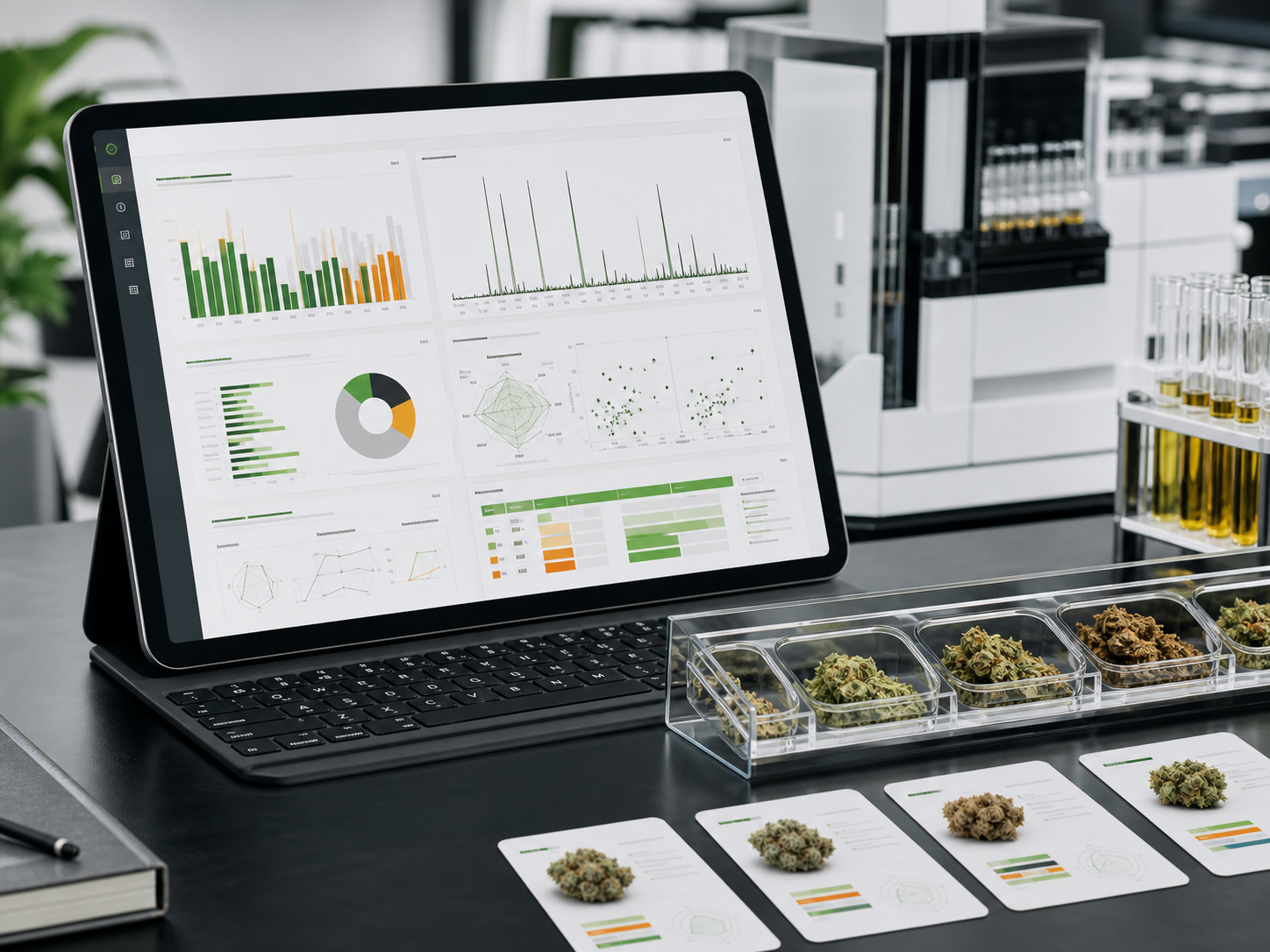 CannabisAnalytica Datenvergleich mit Laboranalyse und Probenkarten
