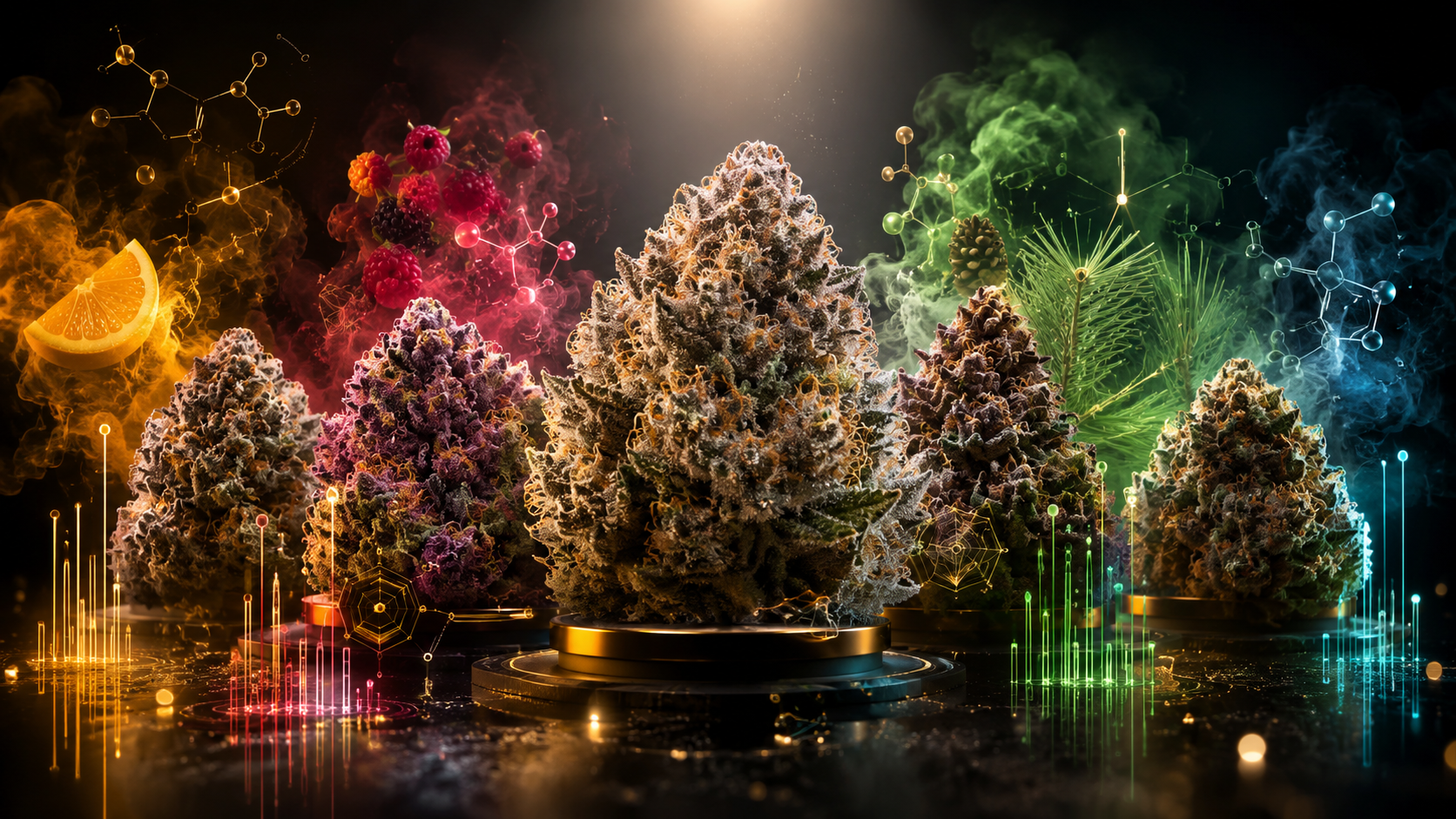 Cherry vs Mango Cannabis Aroma Kontrast mit fruchtigem Terpenprofil